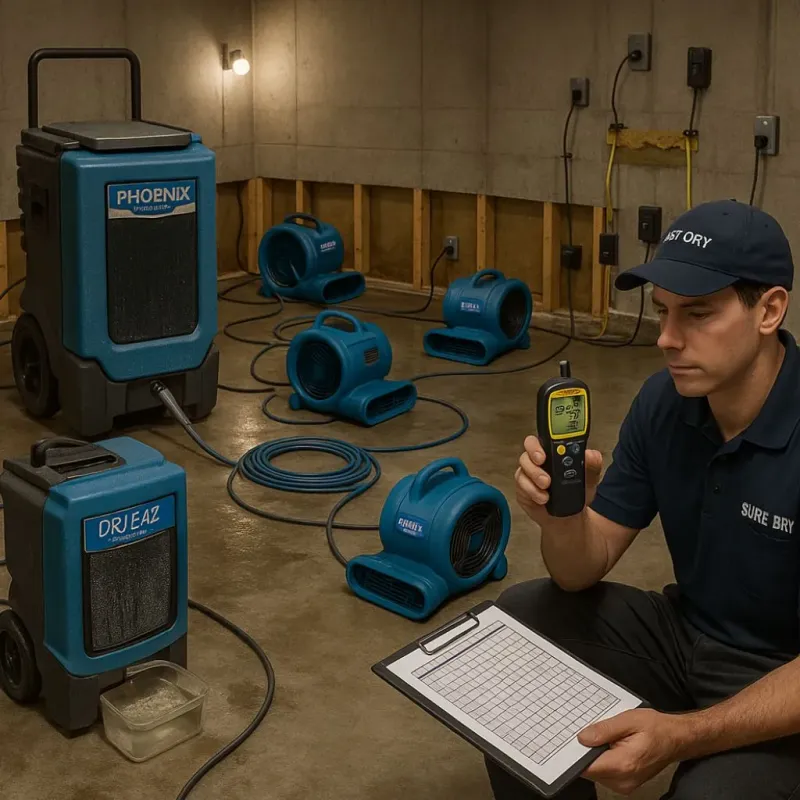 Structural Drying and Dehumidification process in Hobart, WA